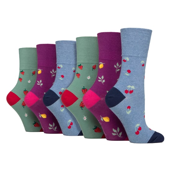 6 Pares Señoras NO ELASTIC Algodón Rico Vida Silvestre Perros Gatos Patterned Calcetines - Image 1