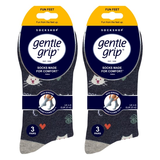 6 Pares Señoras NO ELASTIC Algodón Rico Vida Silvestre Perros Gatos Patterned Calcetines - Image 2