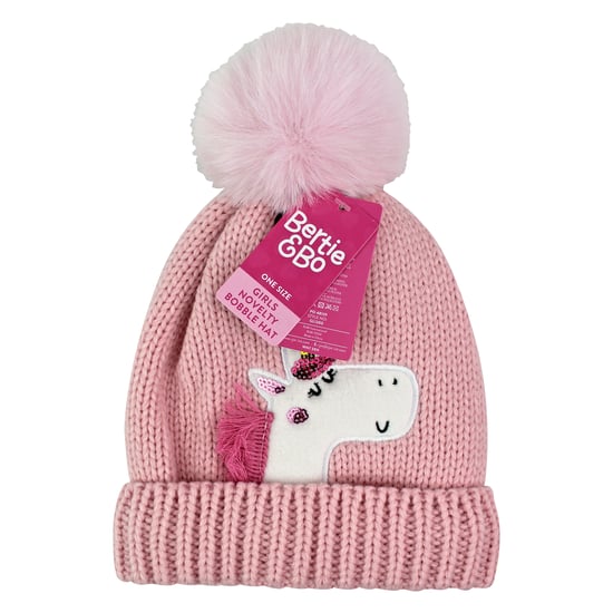 Gorro Unicornio con Pompón Niños y Niñas Gorro de Invierno con Bobble - Image 2