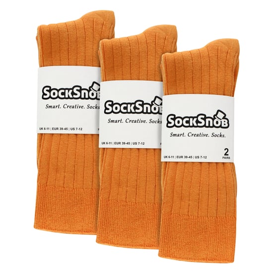 Calcetines de algodón de colores lisos de punto elástico para hombre - Image 2