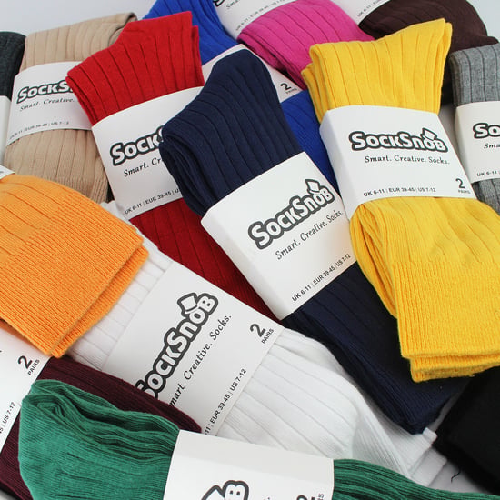 Calcetines de algodón de colores lisos de punto elástico para hombre - Image 3