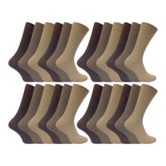 24 Pares Multipack Mens Ultimate Comfort 100% Algodón Calcetines - Image 1