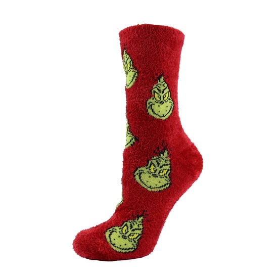 Ladies Novelty Grinch Socks | Funny Red Grinch Design Christmas Socks - Image 3
