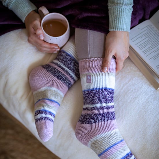 Calcetines térmicos de invierno para mujer con estampado de rayas variadas - Image 4