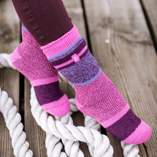 Calcetines térmicos de invierno para mujer con estampado de rayas variadas - Image 5