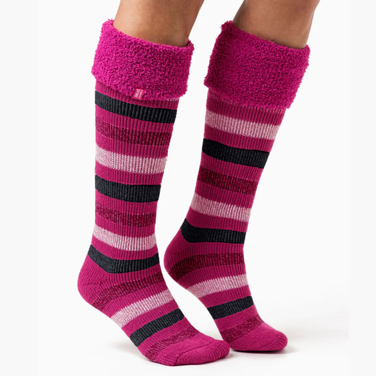 Calcetines térmicos largos para botas de agua con estampado de rayas multicolor para mujer - Image 3