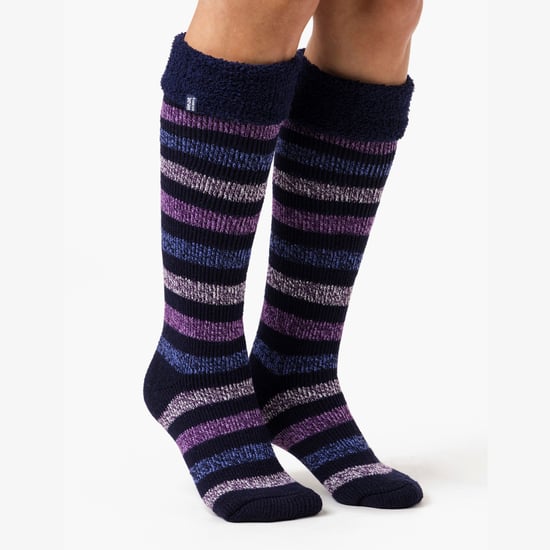 Calcetines térmicos largos para botas de agua con estampado de rayas multicolor para mujer - Image 4