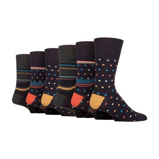 Paquete de 6 calcetines de bambú para hombres con la parte superior suelta sin elasticidad - Image 1
