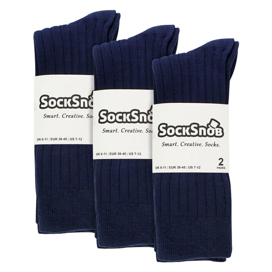 Calcetines de algodón de colores lisos de punto elástico para hombre - Image 2