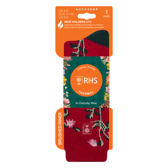 Calcetines térmicos para mujer | Calcetines finos de vellón con estampado floral - Image 2