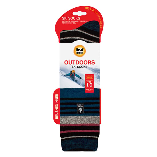 Calcetines térmicos de esquí de invierno Ultra Lite de mujer con rayas - Image 2