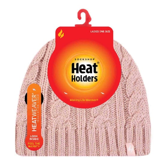 Gorro térmico de invierno con forro polar de 3,4 Tog de punto por cable para mujer - Image 2