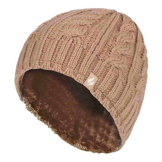 Gorro térmico de invierno con forro polar de 3,4 Tog de punto por cable para mujer - Image 1