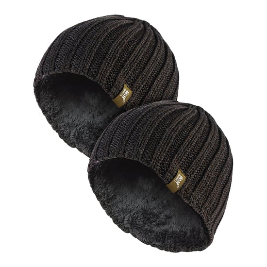 Gorro de invierno de canalé suave para hombre - Pack de 2 - Image 1