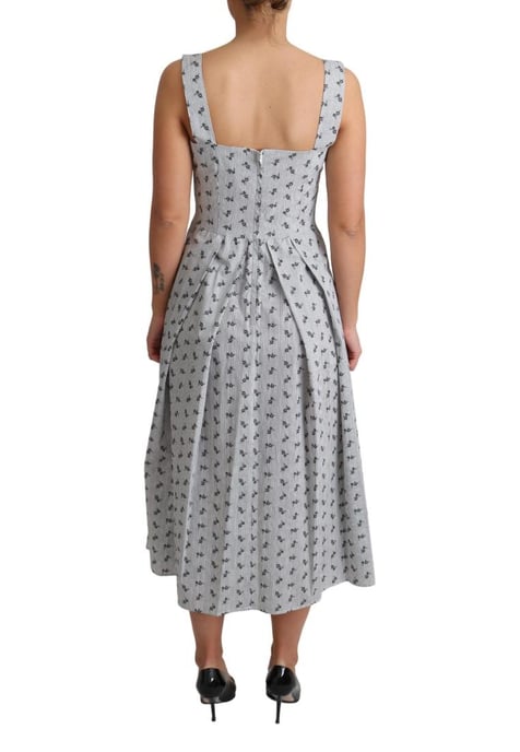 Vestido A-Line de Algodón Floral Azul y Blanco para Mujer de Dolce & Gabbana - Image 2