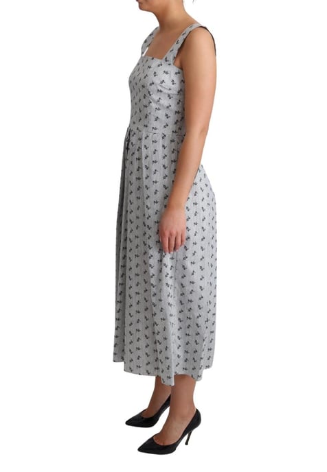Vestido A-Line de Algodón Floral Azul y Blanco para Mujer de Dolce & Gabbana - Image 5