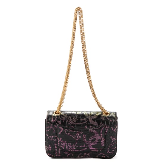 Chanel Mini 2.55 Graffiti Mini en Negro Piel de becerro - Image 4