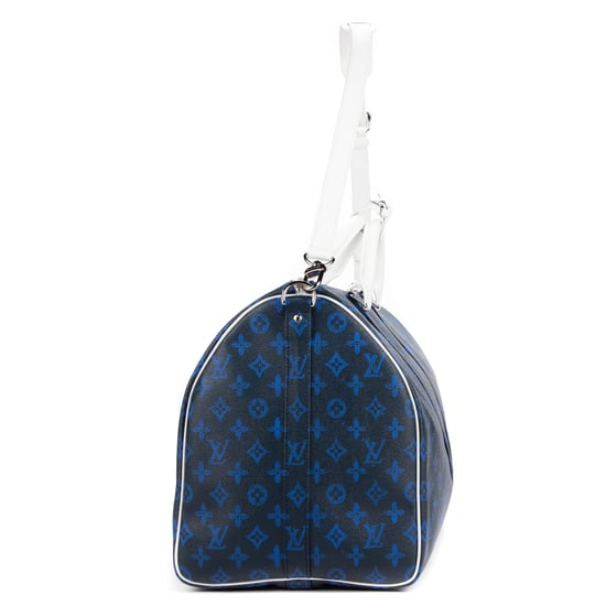 Louis Vuitton Capsule Collection Everyday Keepall Bandouliere 50 en Azul/Negro/Blanco Lona recubierta - Image 3