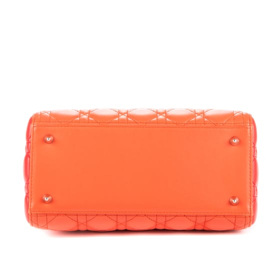 Dior Medium Lady Dior Zip PM en Naranja/Rojo/Rosa Piel de becerro - Image 6