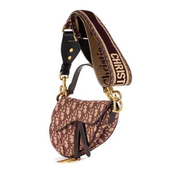 Dior Mini Saddle Oblique en Borgoña Lienzo - Image 2