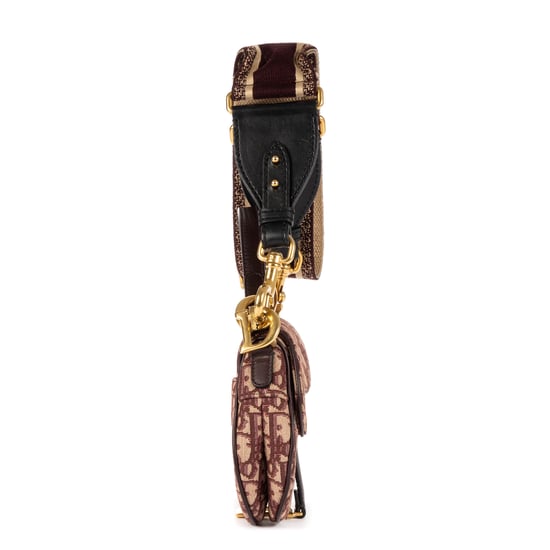 Dior Mini Saddle Oblique en Borgoña Lienzo - Image 5