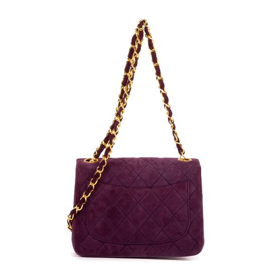 Chanel Rare Mini Suede Square Flap  en Púrpura Piel de becerro - Image 4