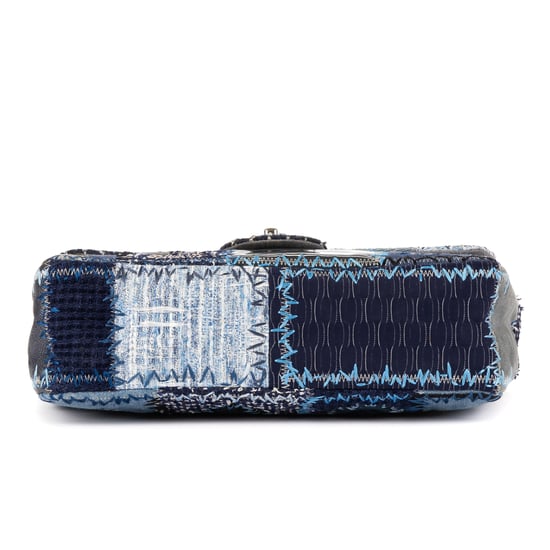 Chanel Ltd. Ed. Patchwork Classic Jumbo Flap 30 en Azul denim Lienzo - Image 6