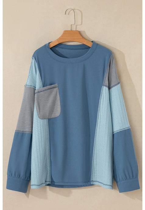 Sudadera de Manga Larga de Parchwork para Mujer Azura Exchange - Image 4