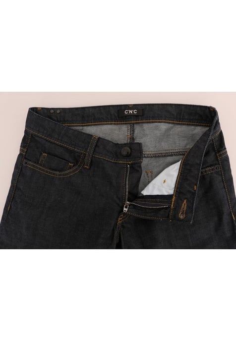 Jeans de algodón de corte clásico para mujer en azul oscuro de Costume National - Image 4