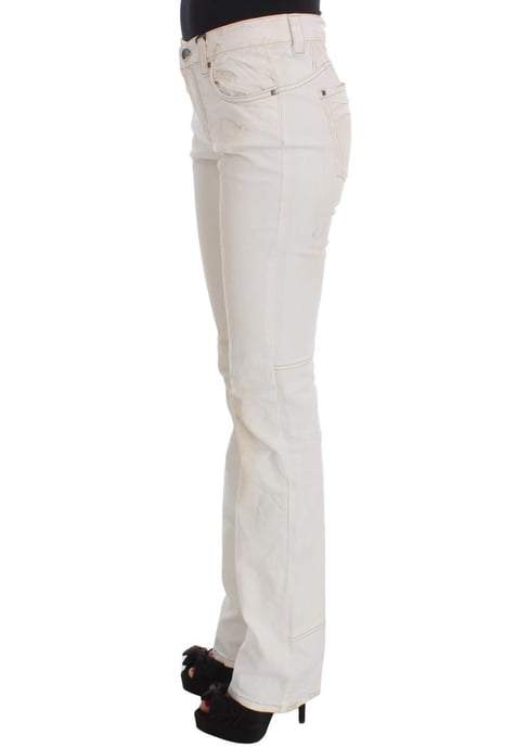 Jeans Bootcut Ajustados de Algodón Blanco para Mujer de Costume National - Image 1