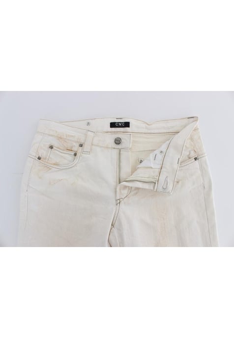 Jeans Bootcut Ajustados de Algodón Blanco para Mujer de Costume National - Image 4