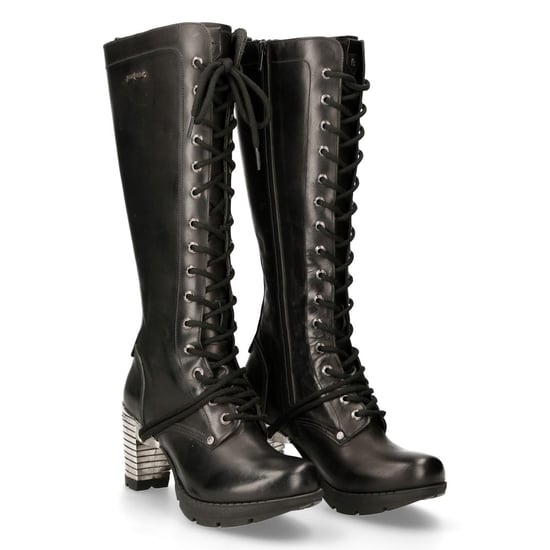 Botas góticas negras de tacón alto hasta la rodilla para mujer New Rock M-TR005-S1 - Image 3