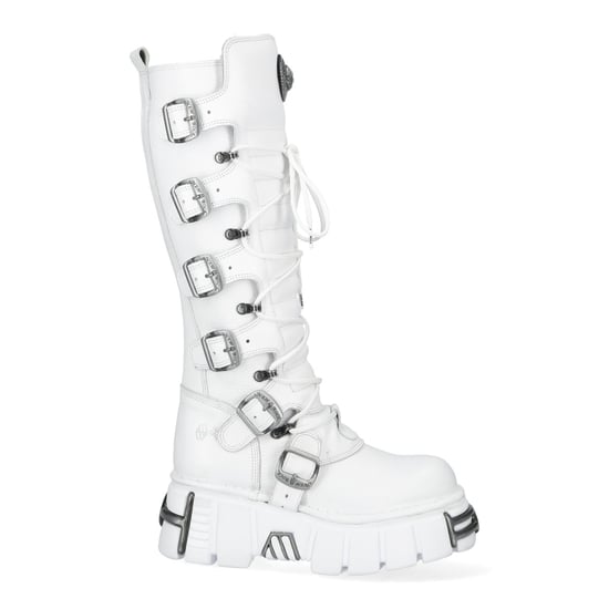 Botas góticas de cuero blanco hasta la rodilla New Rock M-272-C69 - Image 4