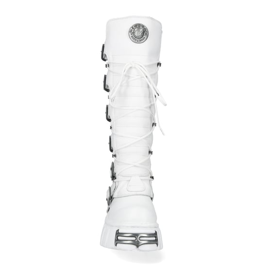 Botas góticas de cuero blanco hasta la rodilla New Rock M-272-C69 - Image 5