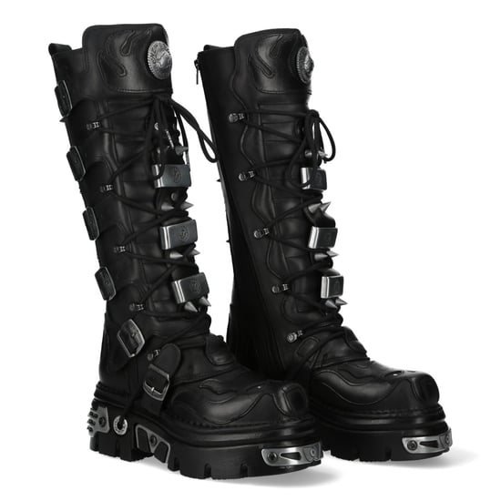 Botas góticas con púas de cuero negro hasta la rodilla M-161-C10 de New Rock - Image 3