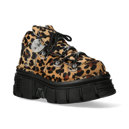 Botines góticos de piel marrón leopardo New Rock M-106-C192 - Image 1