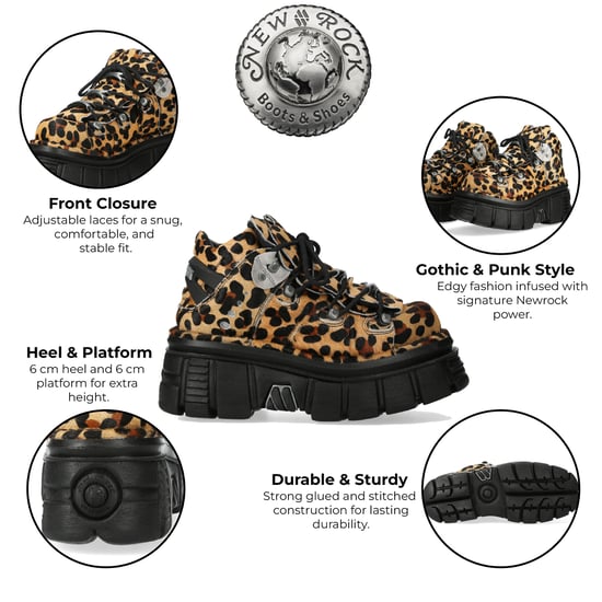 Botines góticos de piel marrón leopardo New Rock M-106-C192 - Image 2