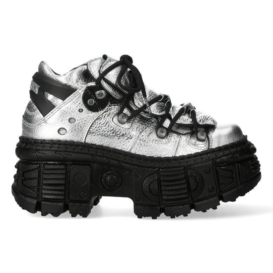 Botines urbanos góticos de cuero azul plateado New Rock M-WALL106N-C16 - Image 4