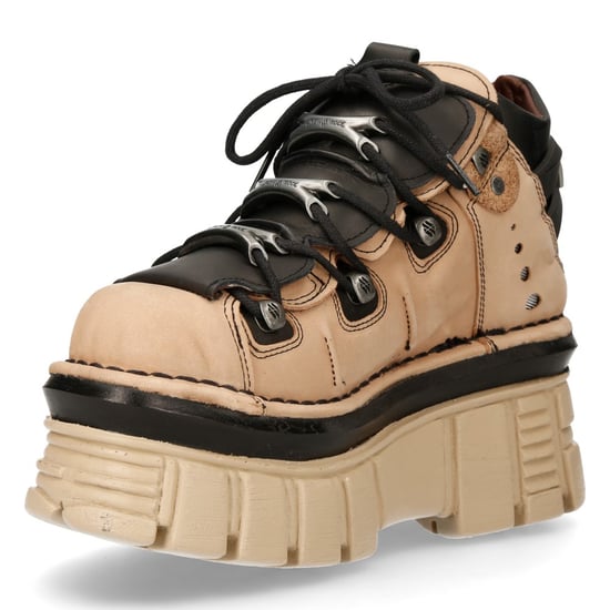 Botas de plataforma góticas de cuero beige M-106-S40 de New Rock - Image 3