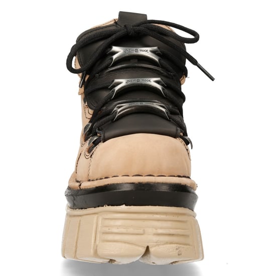 Botas de plataforma góticas de cuero beige M-106-S40 de New Rock - Image 4