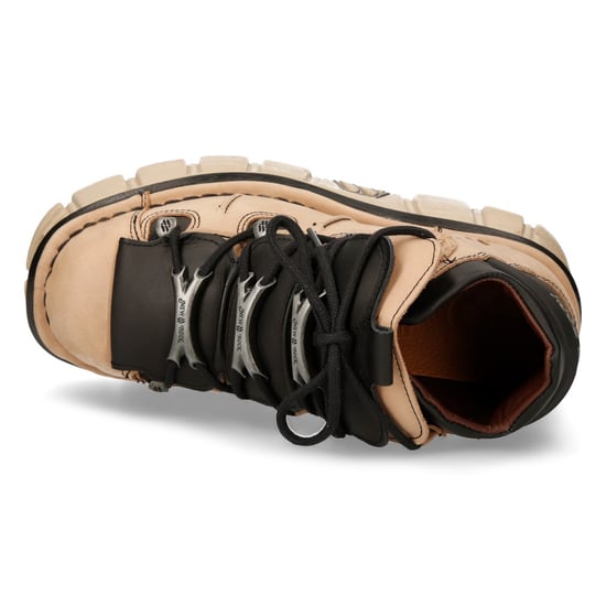 Botas de plataforma góticas de cuero beige M-106-S40 de New Rock - Image 6