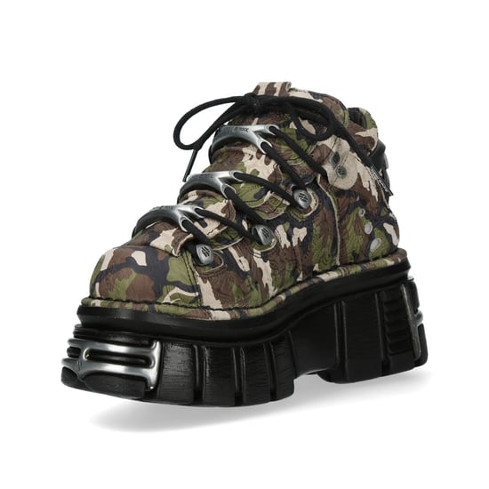 Botines góticos metalizados de cuero con camuflaje M-106-C169 de New Rock - Image 6
