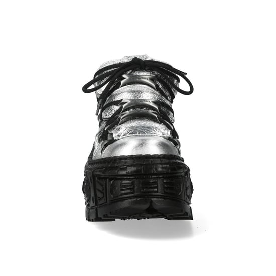 Botines góticos de cuero negro y plateado metalizado New Rock M-106WALL-C29 - Image 5