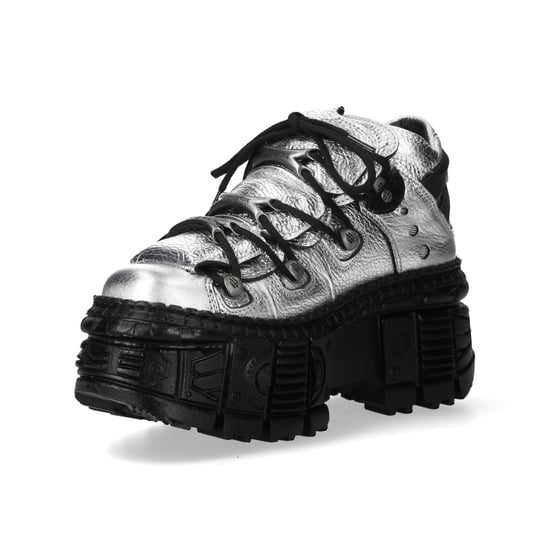 Botines góticos de cuero negro y plateado metalizado New Rock M-106WALL-C29 - Image 6