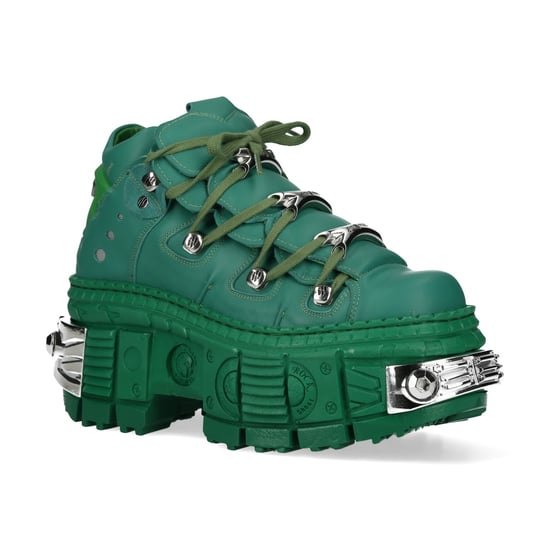 Botines góticos de piel verde metalizado New Rock M-106WALL-C29 - Image 1