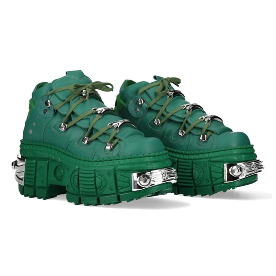 Botines góticos de piel verde metalizado New Rock M-106WALL-C29 - Image 3