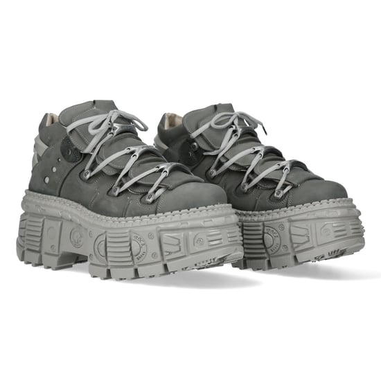 Botines góticos urbanos de cuero gris New Rock M-106WALL-C63 - Image 3