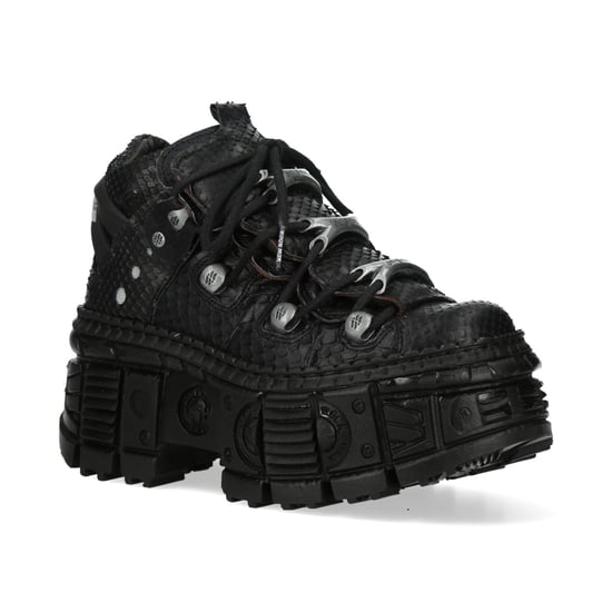 Botines de plataforma de piel de pitón negra New Rock M-106WALL-C65 - Image 1