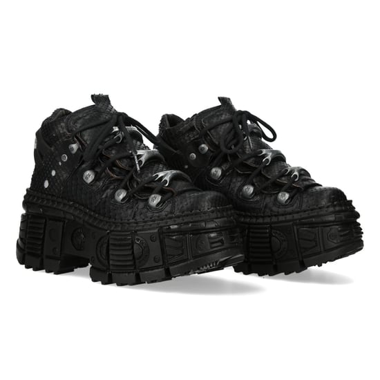 Botines de plataforma de piel de pitón negra New Rock M-106WALL-C65 - Image 3