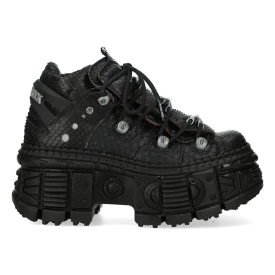 Botines de plataforma de piel de pitón negra New Rock M-106WALL-C65 - Image 4